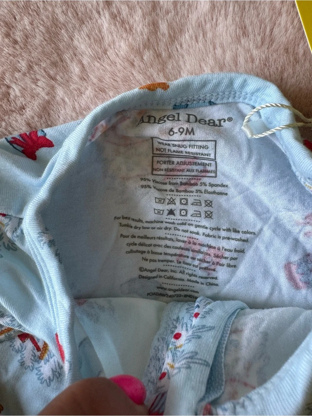 NWT Angel Dear 2-Way Zipper Footie Pajamas Vintage Christmas Trees Size 6-9mo